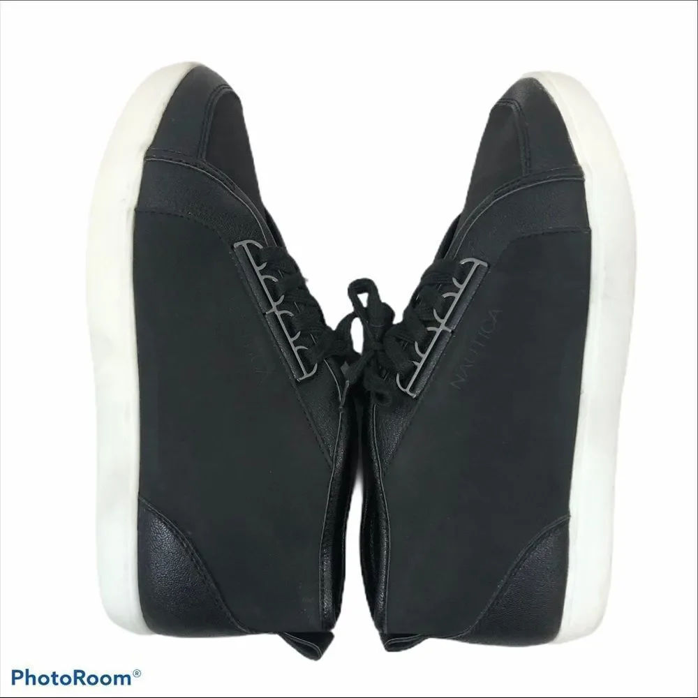 Nautica Ladies Lubec Black‎ High Top Sneakers